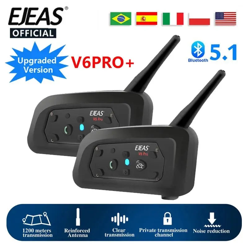 INTERCOMUNICADOR BLUETOOTH EJEAS V6 PRO+